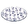 VAJILLA DE PORCELANA CON DETALLE FLORAL AZUL ESMALTADO DE FORMA IRREGULAR 18 PIEZAS
