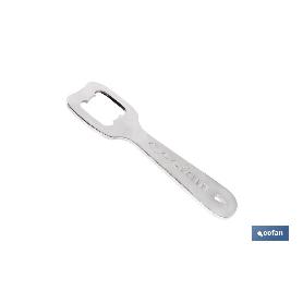 ABRIDOR DE BOTELLAS DE ACERO 10,5 X 4 CM