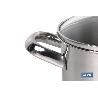 OLLA  INOX INDUCCIÓN 5.3 L MOD POLENTA TAPA DE VIDRIO Ø220 MM