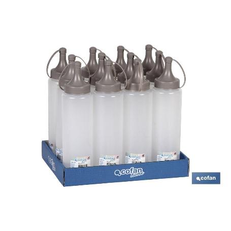 BOTELLA ACEITERA MODELO ALBAHACA 250ML COLOR PIEDRA 5X20CM   CAJA 12 UNID.