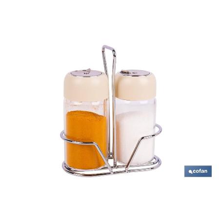 SET DE SALERO Y PIMENTERO GAMA LAUREL COLOR BEIGE