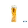 BOTE DE VIDRIO BOROSILICATO CON TAPA BEIGE GAMA LAUREL 1700 ML