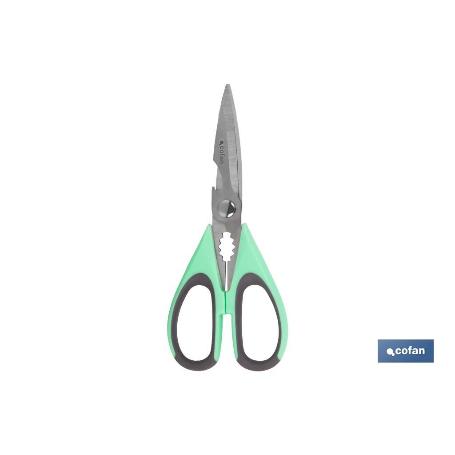 TIJERAS VERDES DE ACERO INOX. MODELO SENA 22 CM