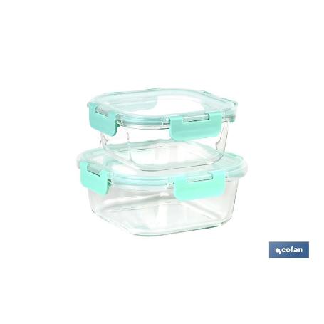 SET DE 2 RECIPIENTES DE BOROSILICATO MODELO AGATHA 520 ML - 800 ML