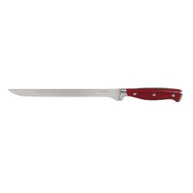 CUCHILLO JAMONERO/SALMONERO HOJA 25CM MODELO AGUACEJO ROJO