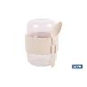 SET DE 3 RECIPIENTES CON TAPA, CUCHARA Y COMPARTIMIENTO INTERIOR  200ML+200ML
