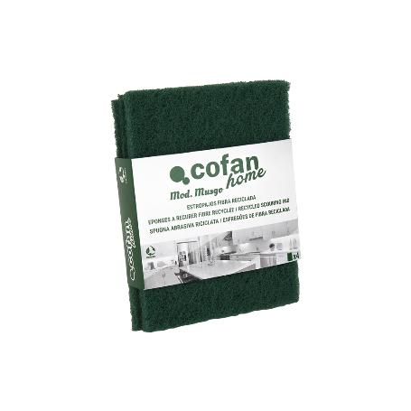 PACK DE 4 ESTROPAJOS VERDES 100% FIBRA   CAJA 14 UNID.