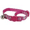 COLLAR CON CASCABEL GATOS ROSA  1 CM X 32 CM