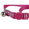 COLLAR CON CASCABEL GATOS ROSA  1 CM X 32 CM