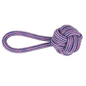 JUGUETE MORDEDOR PERROS BOLA MORADA 10 X 26 CM