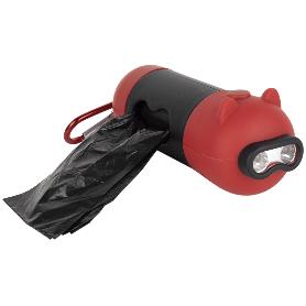 DISPENSADOR DE BOLSAS MASCOTA CON LINTERNA LED  13,5 X 4,5 CM