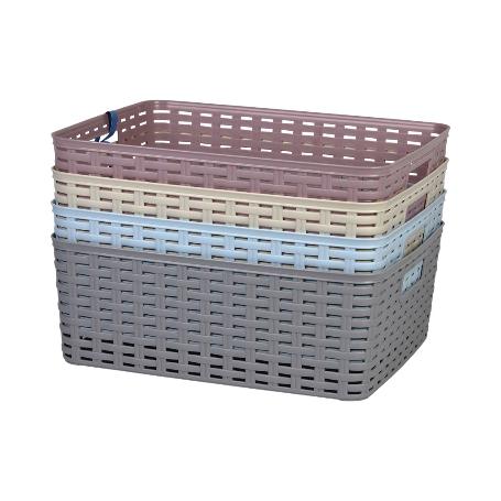 CESTA  MULTIUSOS  12L 36X28X13.5CM AZUL CIELO   CAJA 6 UNID.