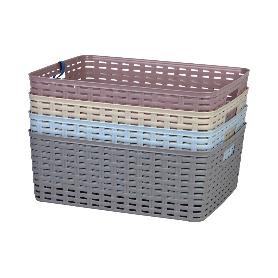 CESTA  MULTIUSOS 12L 36X28X13.5 CM BEIGE   CAJA 6 UNID.