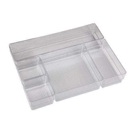 SET ORGANIZADOR COSMETIC 30X23X8CM TRANSPARENTE VENTA UNITARIA