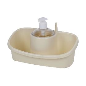 ESTROPAJERO CON DOSIFICADOR BEIGE 26X13X16.5CM VENTA UNITARIA