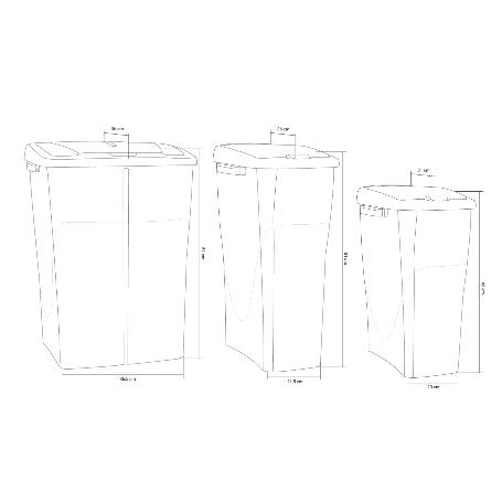 CUBO DE BASURA PARA RECICLAR 25 LITROS  COLOR AMARILLO 21.5 X 36 X 51 CM