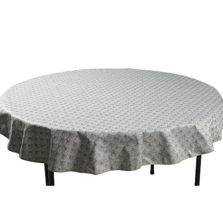 MANTEL REDONDO ARCOS VERDES ANTIMANCHAS RESINADO JACQUARD CONFECCIONADO 50% ALGODÓN 50% POLIESTER 1,40 M