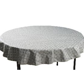 MANTEL REDONDO ARCOS VERDES ANTIMANCHAS RESINADO JACQUARD CONFECCIONADO 50% ALGODÓN 50% POLIESTER 1,80 M