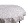 MANTEL REDONDO TOPOS BLANCOS  ANTIMANCHAS RESINADO CONFECCIONADO 50% ALGODÓN 50% POLIESTER 1,40 M
