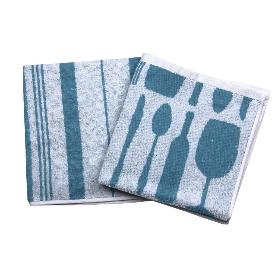 PACK 2 PAÑOS COCINA 50X50 AZUL