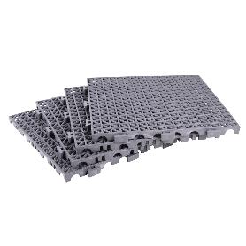 SET DE 4 UDS. LOSETA ALVEOLADA GRIS CLARO DE PVC 33 X 33 X 2 CM