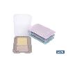 PACK DE 4 PORTAEMBUTIDOS APILABLES CREMA, AZUL, VERDE, NUDE 25 X 17 X 3 CM