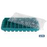CUBITERA HIELO CON TAPA COLOR TURQUESA 12.5X26X4 CM VENTA UNITARIA