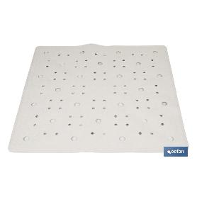 ALFOMBRA ANTIDESLIZANTE CON VENTOSAS  BAÑERA/DUCHA BLANCO 53 X 53 CM