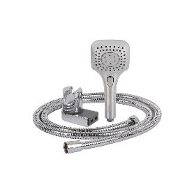 KIT DUCHA CUADRADA 3 FUNCIONES (MANGO+FLEXO+COLGADOR)