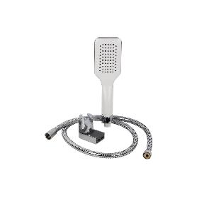 KIT DUCHA 1 FUNC.(MANGO BLANCO+COLGADOR+FLEXO)