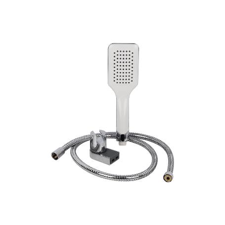 KIT DUCHA 1 FUNC.(MANGO BLANCO+COLGADOR+FLEXO)