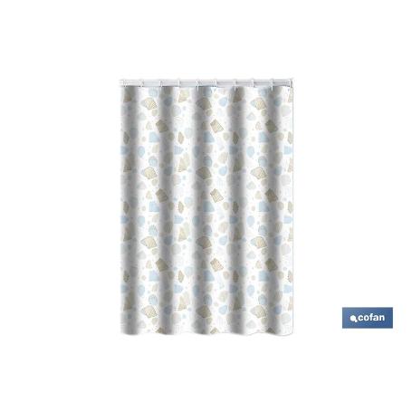 CORTINA DE BAÑO MARINA POLIÉSTER 220 X 200 CM