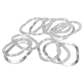 PACK 12 ANILLAS CORTINAS BAÑO TRANSPARENTE