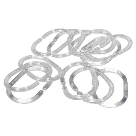 PACK 12 ANILLAS CORTINAS BAÑO TRANSPARENTE