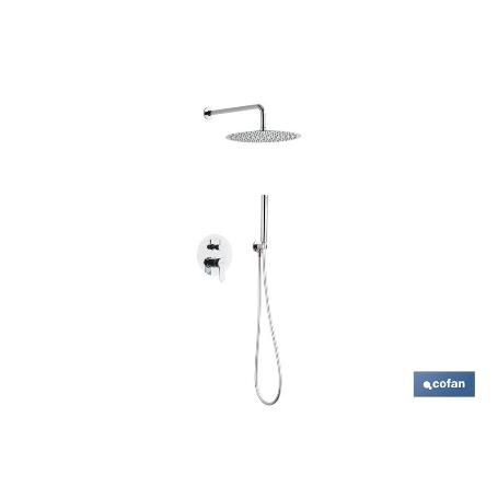 CONJUNTO DE DUCHA EMPOTRADA MONOMANDO REDONDA CROMADA