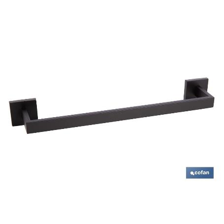 TOALLERO NEGRO MATE DE ACERO CON DISEÑO CUADRADO GAMA FAIAL 45 X 8 X 5,5 CM