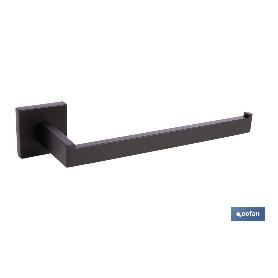 TOALLERO NEGRO MATE DE ACERO CON DISEÑO CUADRADO GAMA FAIAL 27 X 8 X 5,5 CM