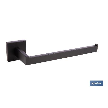TOALLERO NEGRO MATE DE ACERO CON DISEÑO CUADRADO GAMA FAIAL 27 X 8 X 5,5 CM