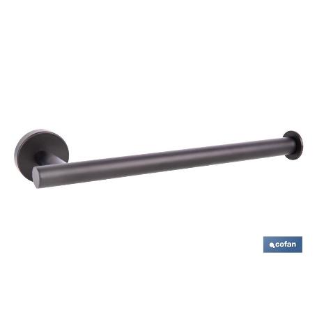 TOALLERO NEGRO MATE DE ACERO CON DISEÑO REDONDO GAMA RIBEIRA 28 X 8 X 5 CM