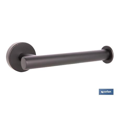 PORTARROLLOS/TOALLERO NEGRO MATE DE ACERO CON DISEÑO REDONDO GAMA RIBEIRA 16,5 X 8 X 5 CM