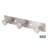 PERCHERO DE PARED DE ACERO INOXIDABLE 304 CON 3 POMOS 15,6 X 2,7 X 2,8 CM