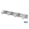PERCHERO DE PARED DE ACERO INOXIDABLE 304 CON 4 POMOS 21,6 X 2,7 X 2,8 CM