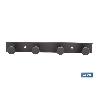 PERCHERO DE PARED NEGRO DE ACERO CON 4 POMOS 21,6 X 2,7 X 2,8 CM