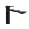 GRIFO ALTO MONOMANDO PARA LAVABO NEGRO MATE MODELO KERCH  25MM