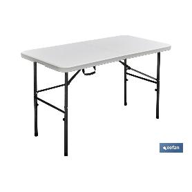 MESA PLEGABLE RECTANGULAR BLANCA 122X60X74 CM