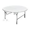 MESA REDONDA PLEGABLE BLANCA 180X74CM