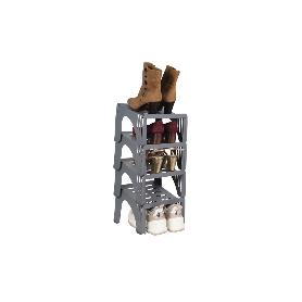 PACK DE 4 ORGANIZADORES DE ZAPATOS DE COLOR GRIS 26 X 26 X 19 CM