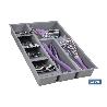 ORGANIZADOR PARA CAJÓN CON SEPARADORES DE COLOR GRIS 30 X 45 X 6,5 CM