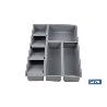 ORGANIZADOR PARA CAJÓN CON SEPARADORES DE COLOR GRIS 30 X 45 X 6,5 CM