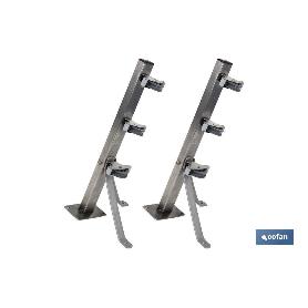 TENDEDERO FIJO DE PARED DE DOS PIEZAS INOXIDABLE 304 3 POLEAS 36.5 X 9.5 CM